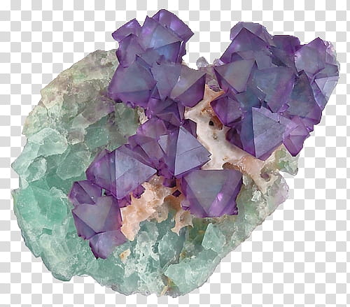M I N E R A L S, purple and green geode illustration transparent background PNG clipart