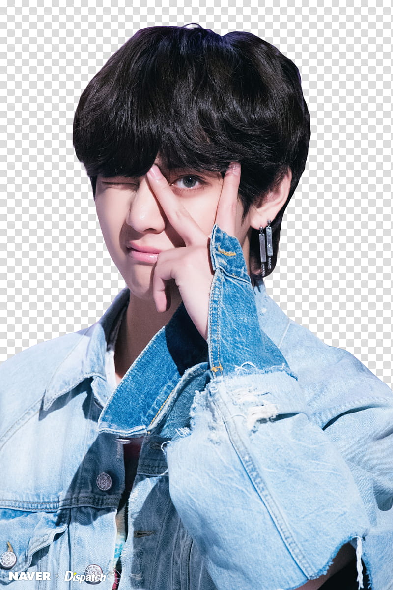 Free Download Taehyung Bts Man Wearing Blue Denim Jacket Transparent Background Png Clipart Hiclipart