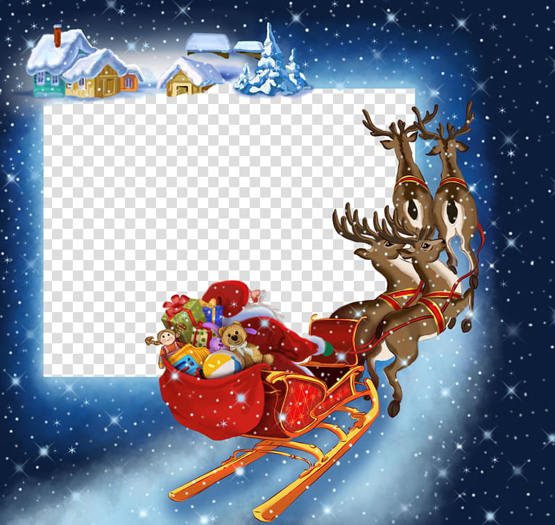 Santa claus, Reindeer, Fictional Character, Animation, Animated Cartoon, Christmas Eve, Sled transparent background PNG clipart