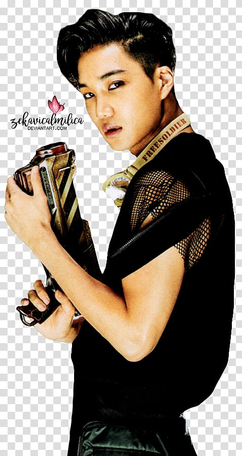 EXO Kai The Power Of Music, man holding pistol transparent background PNG clipart