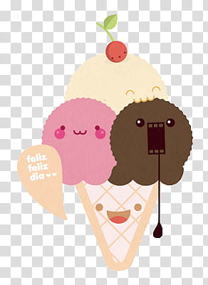 Cute, white, pink, and black ice cream transparent background PNG clipart