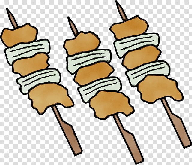 Yakitori Barbecue Japanese Cuisine Skewer Grilling, Watercolor, Paint, Wet Ink, Kebab, Ribs, Food, Barbecue Grill transparent background PNG clipart
