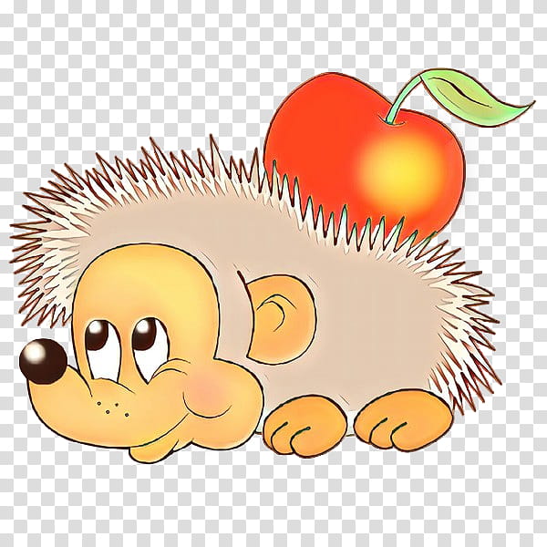 Apple, Snout, Orange Sa, Cartoon, Porcupine, Hedgehog, Plant, Fruit transparent background PNG clipart