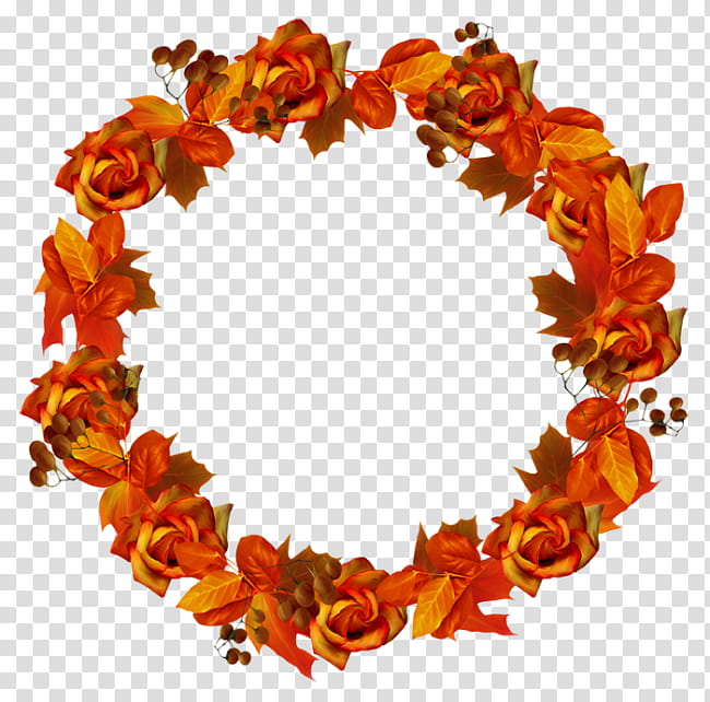 Floral Wreath Autumn Frame, Leaf, Flower, Animation, Floral Design, Autumn Frames By Glory Haus Autumn Days Frame, Cut Flowers, Orange transparent background PNG clipart