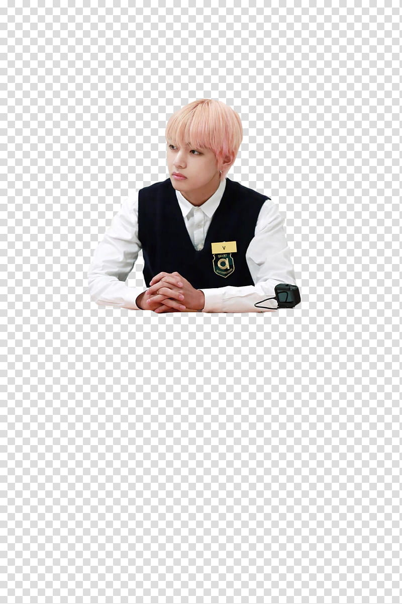 RUN BTS EP , man wearing white collared button-up long-sleeved shirt sitting transparent background PNG clipart