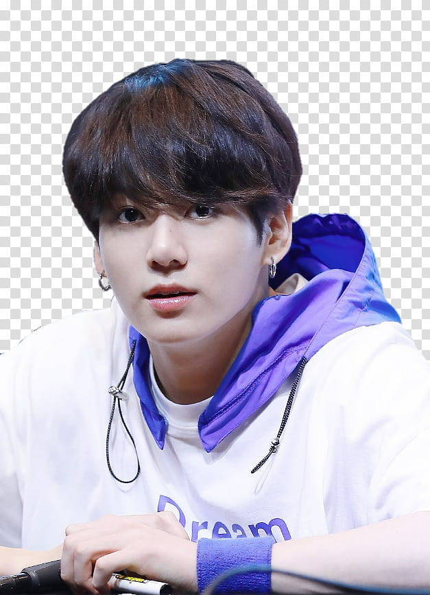 Jungkook fansign , black haired man wearing white shirt transparent background PNG clipart