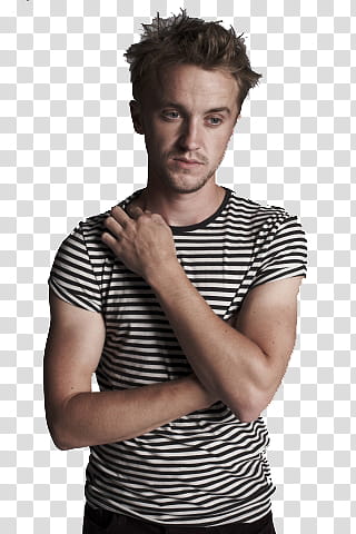 Paquete Tom Felton, man in white and black striped t-shirt transparent background PNG clipart