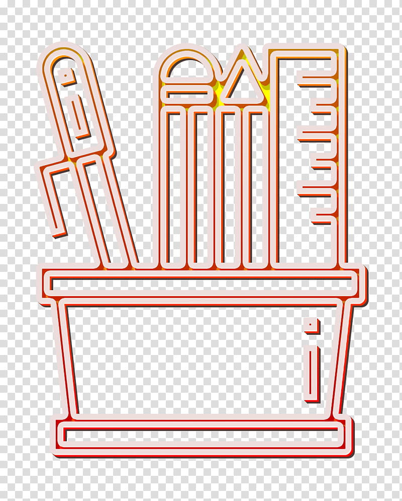 Pencil case icon Office Stationery icon Art and design icon, Chair, Line, Furniture transparent background PNG clipart