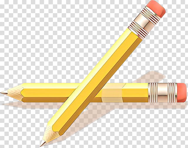 yellow office supplies pencil material property writing implement, Writing Instrument Accessory, Metal transparent background PNG clipart