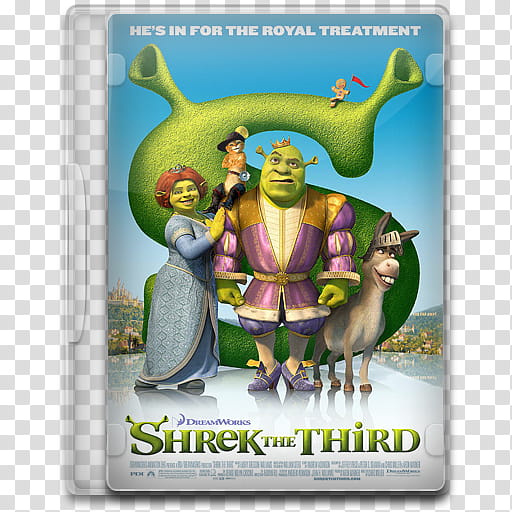 Movie Icon , Shrek the Third, Shrek The Third DVD case transparent background PNG clipart