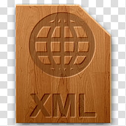 Wood icons for file types, xml, xml logo transparent background PNG clipart
