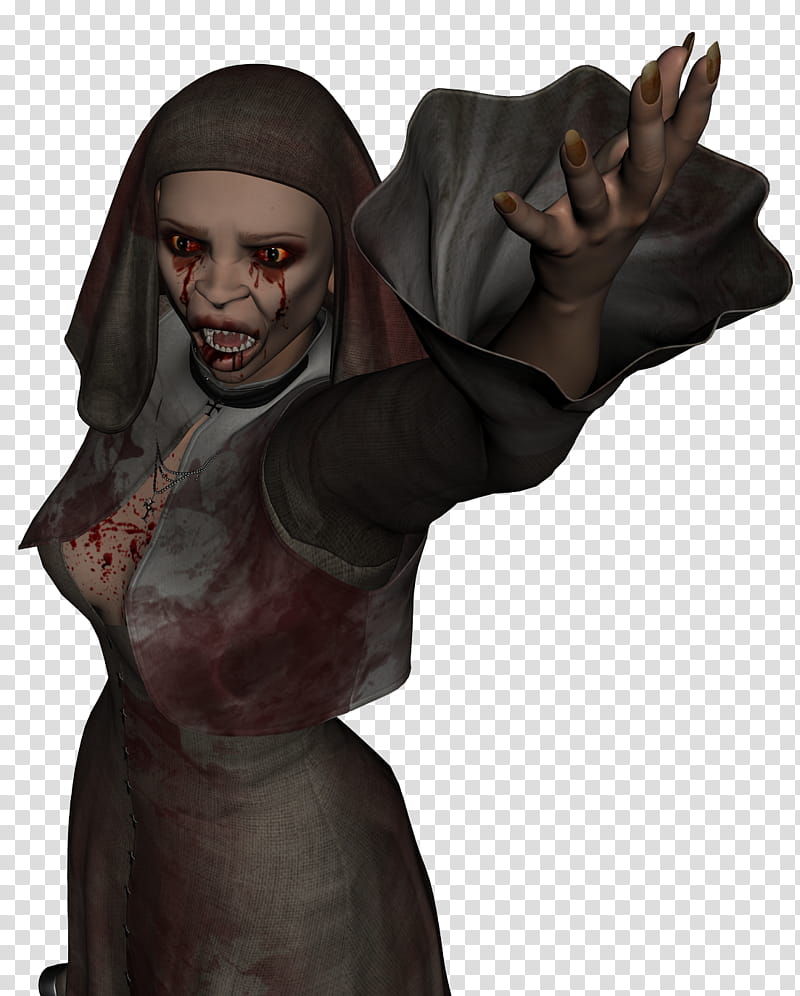 The zombie nun , female game character transparent background PNG clipart