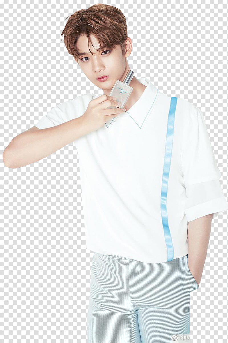 WANNA ONE Clean, man standing and holding white card transparent background PNG clipart
