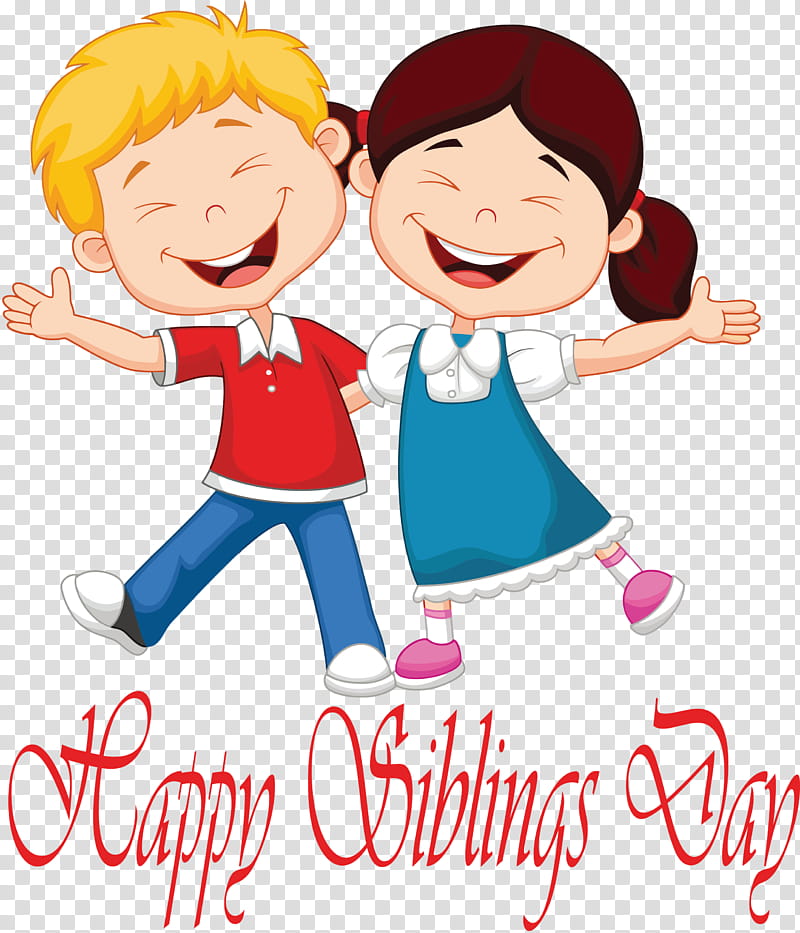 Siblings Day Happy Siblings Day National Siblings Day, Cartoon, Sharing, Interaction, Fun, Gesture, Finger, Thumb transparent background PNG clipart