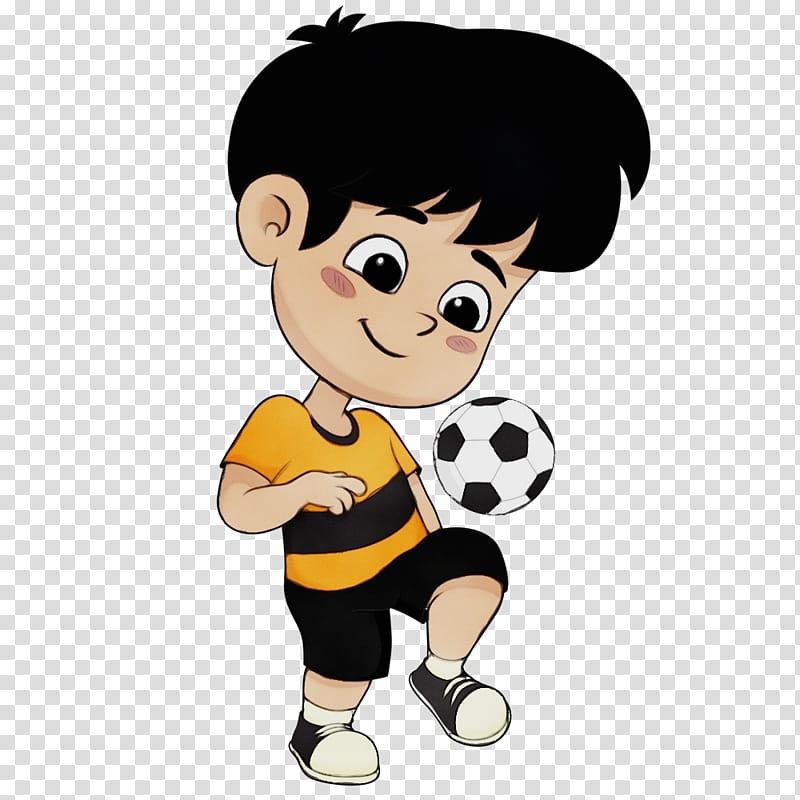 Soccer ball, Boy, Football, Watercolor, Paint, Wet Ink, Cartoon, Child, Animation, Play transparent background PNG clipart