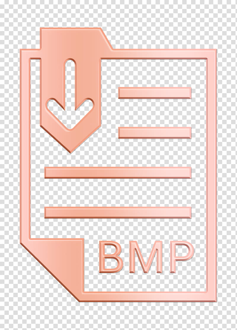 bmp icon file icon file extension icon, Format Icon, Text, Line, Pink, Logo, Material Property, Peach transparent background PNG clipart