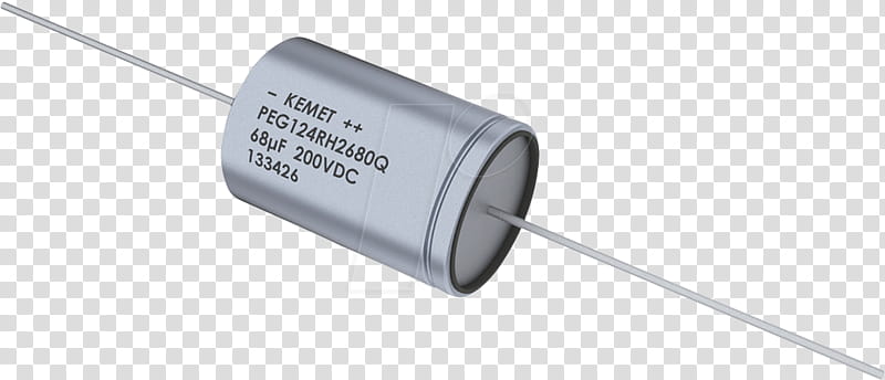 Electricity, Capacitor, Aluminum Electrolytic Capacitor, Throughhole Technology, Kemet Corporation, Electrolyte, Lead, Microfarad, Electric Potential Difference transparent background PNG clipart