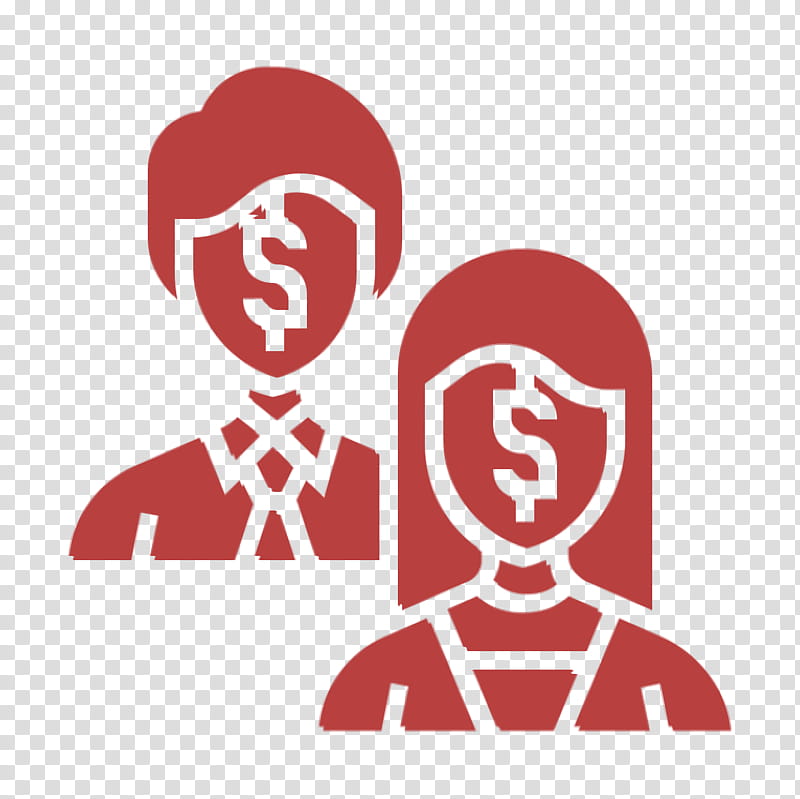 Shareholder icon Face icon Accounting icon, Red, Logo, Signage, Sticker, Gesture transparent background PNG clipart
