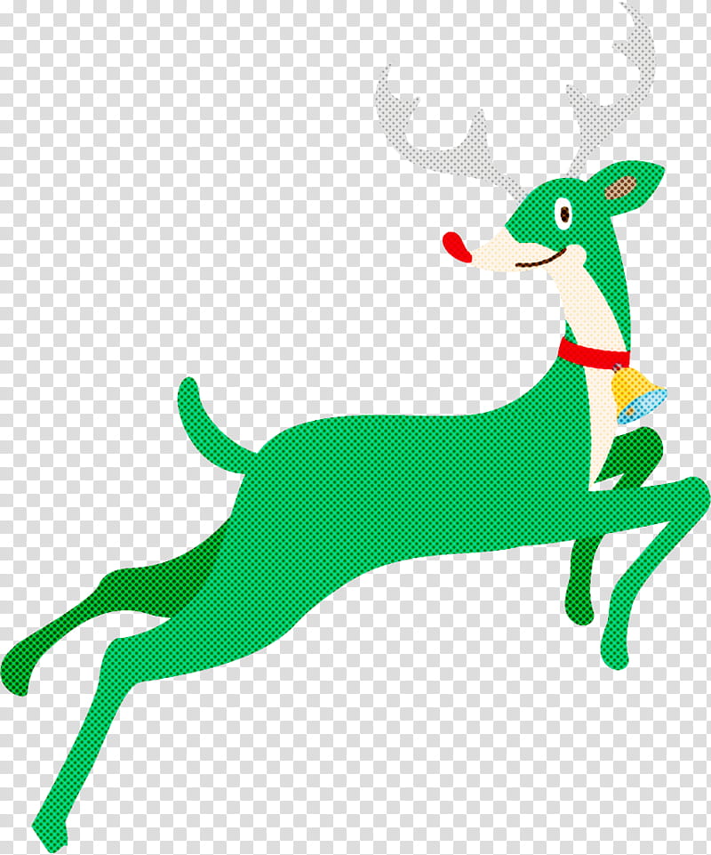 Reindeer Christmas Reindeer Christmas, Christmas , Green, Tail, Animal Figure, Fawn transparent background PNG clipart