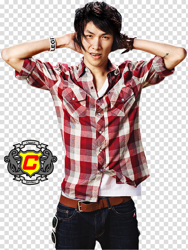 man wearing red and white plaid sports shirt transparent background PNG clipart