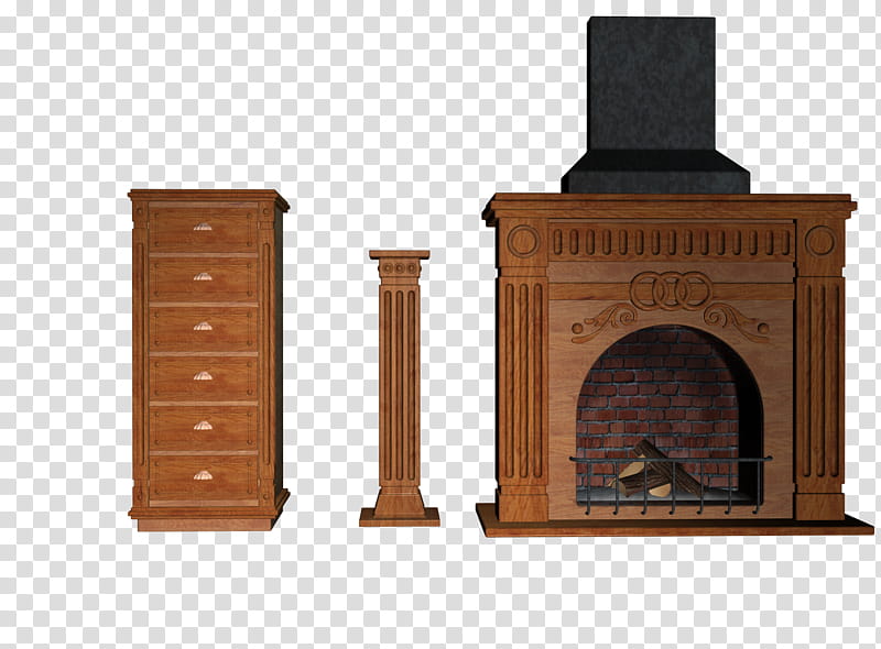 Furniture  , brown fire place transparent background PNG clipart