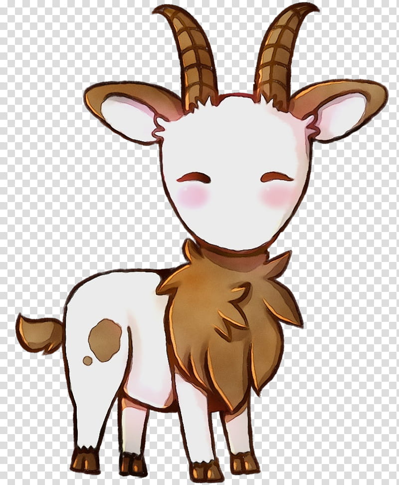 goats goat cartoon goat-antelope snout, Watercolor, Paint, Wet Ink, Goatantelope, Live, Cowgoat Family transparent background PNG clipart