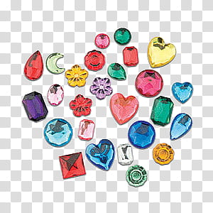 Gems Overlays, assorted-shapes-and-color gemstones transparent background PNG clipart