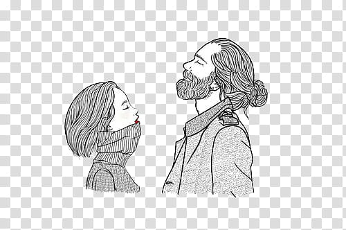 Art , woman and man portrait sketch transparent background PNG clipart