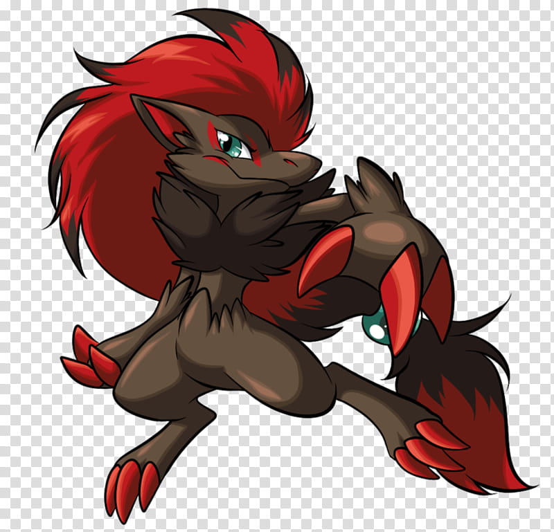 REMAKE: Zoroark, brown and red monster illustration transparent background PNG clipart