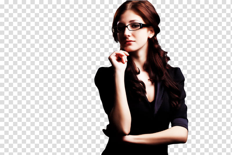 Glasses, Hair, Eyewear, Beauty, Shoulder, Gesture, Neck, Long Hair transparent background PNG clipart