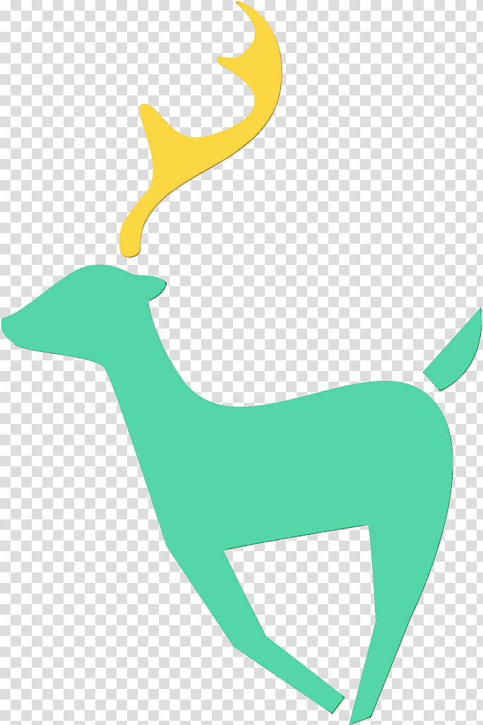 Reindeer, Watercolor, Paint, Wet Ink, Green, Tail, Wildlife, Antelope transparent background PNG clipart