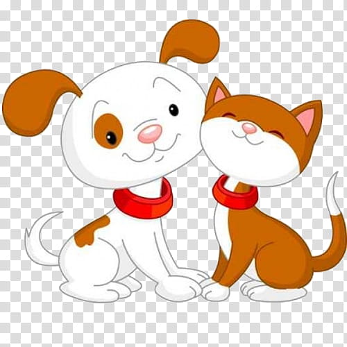 happy cat and dog clip art