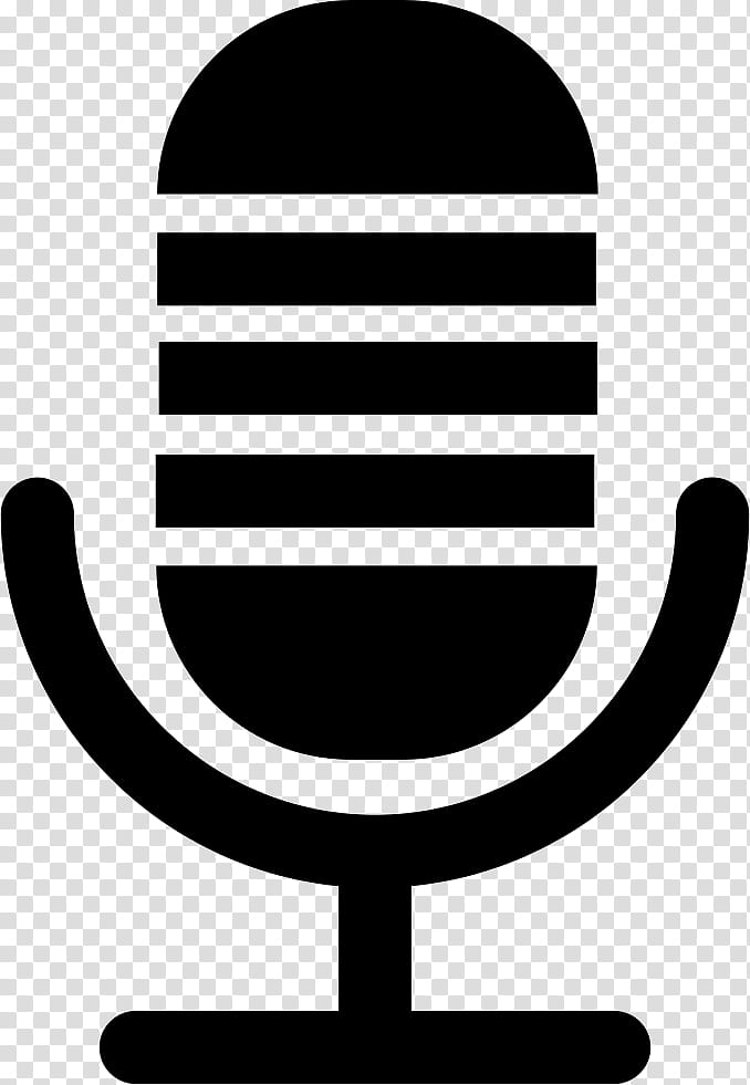 Cartoon Microphone, Sound, Recording, Music, Audio Signal, Logo, Line, Blackandwhite transparent background PNG clipart