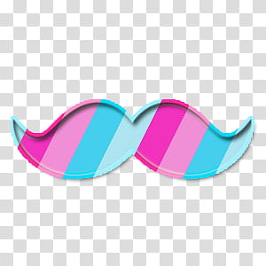 pink and teal mustache graphic transparent background PNG clipart