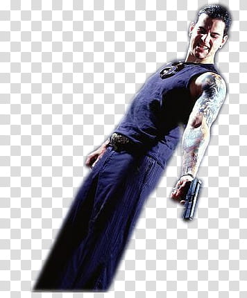 Avenged Sevenfold, man holding black gun transparent background PNG clipart