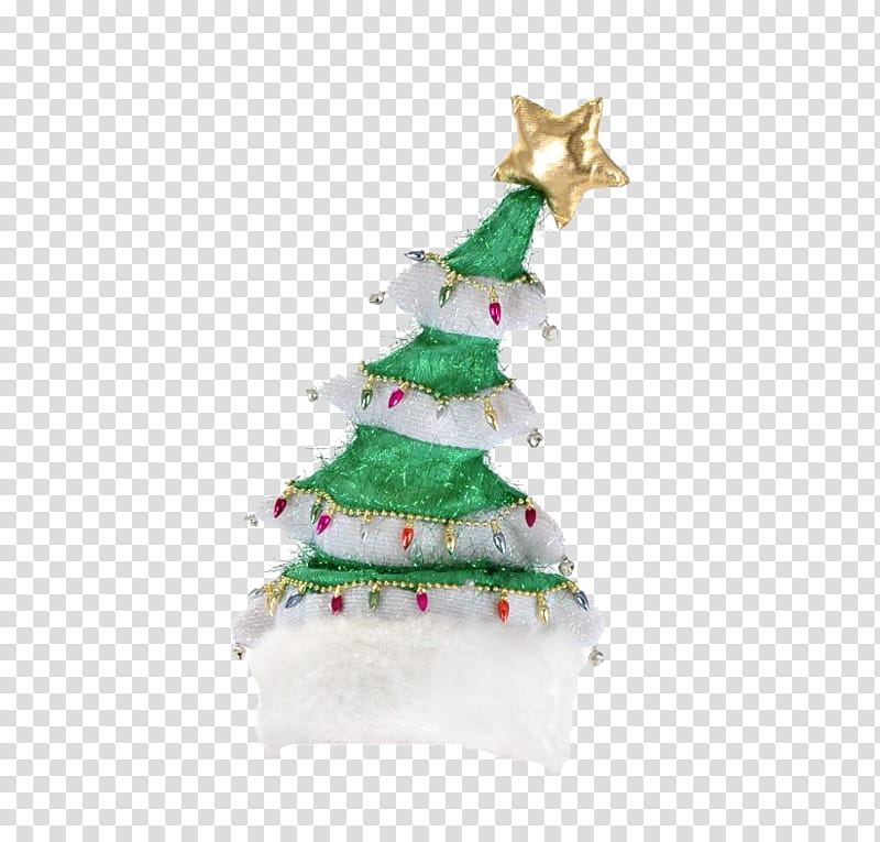 Christmas, green and gold Christmas tree decorative hat transparent background PNG clipart