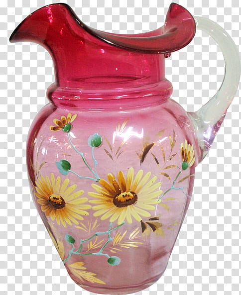 Flower Vase, Jug, Glass, Pitcher, Antique Glass, Cranberry Glass, Collecting, Mug transparent background PNG clipart