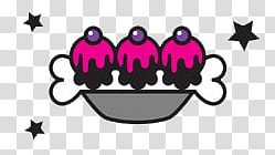 illustration of pink and black cupcakes transparent background PNG clipart