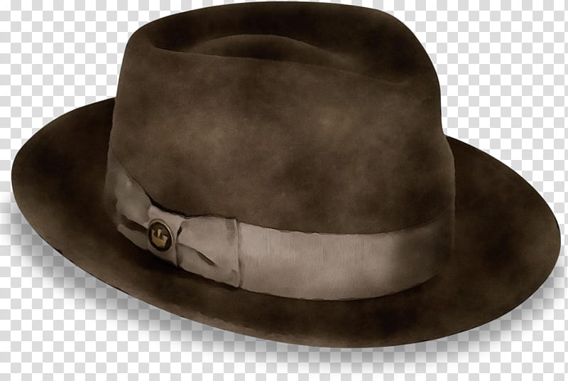 Cowboy Hat, Watercolor, Paint, Wet Ink, Fedora, Clothing, Costume Hat, Brown transparent background PNG clipart
