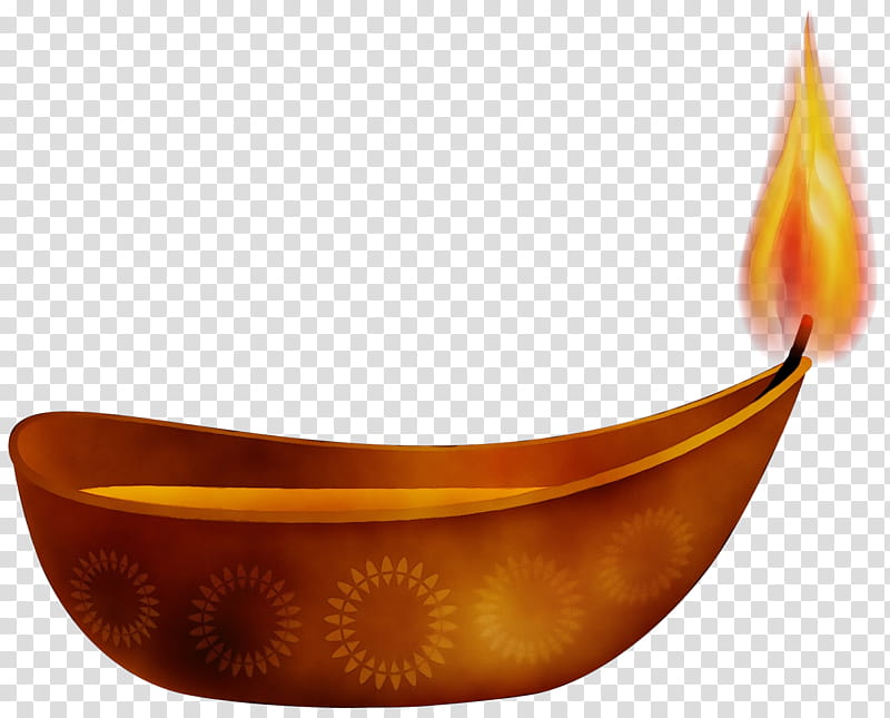 Diwali Diya, Candle, Orange, Bowl transparent background PNG clipart