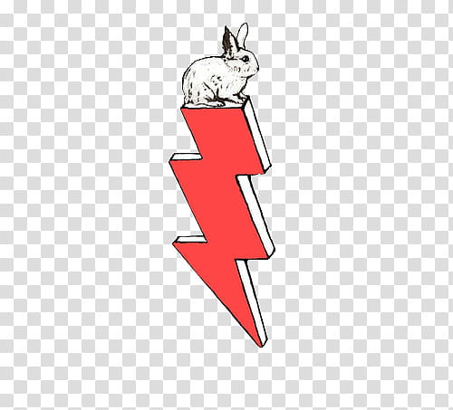 red lightning and rabbit logo transparent background PNG clipart