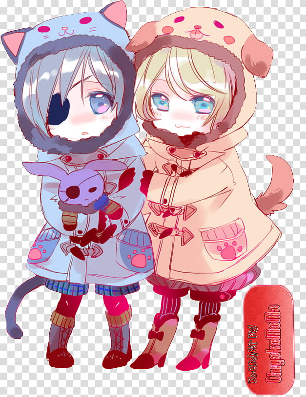 girl with eye patch holding rabbit beside girl illustration transparent background PNG clipart