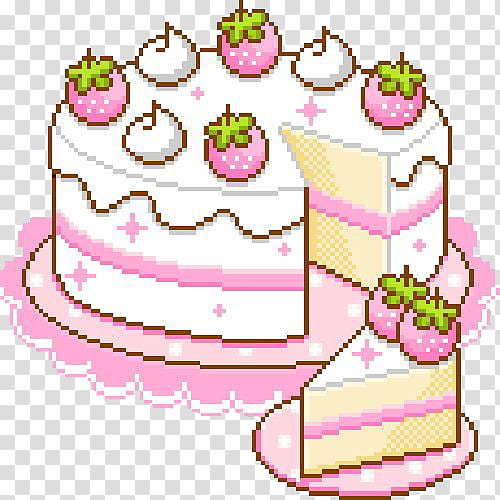 Pixel, white and pink cake illustration transparent background PNG clipart