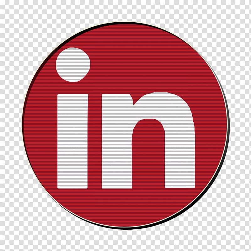 linkedin icon media icon rs icon, Social Icon, Red, Logo, Text, Circle, Line, Symbol transparent background PNG clipart
