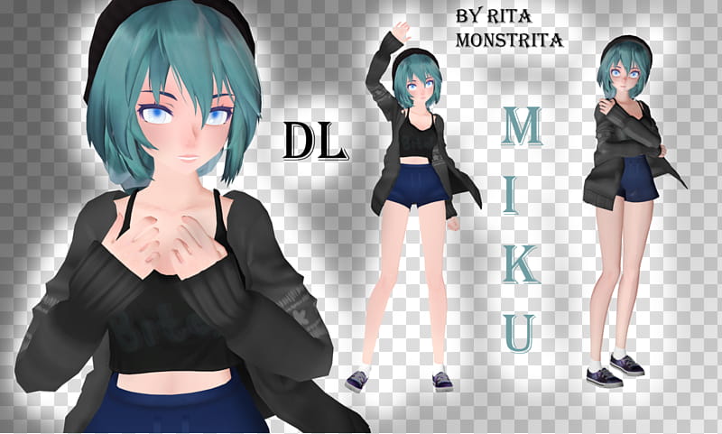 [MMD] Lol Miku [DL], female anime character transparent background PNG clipart