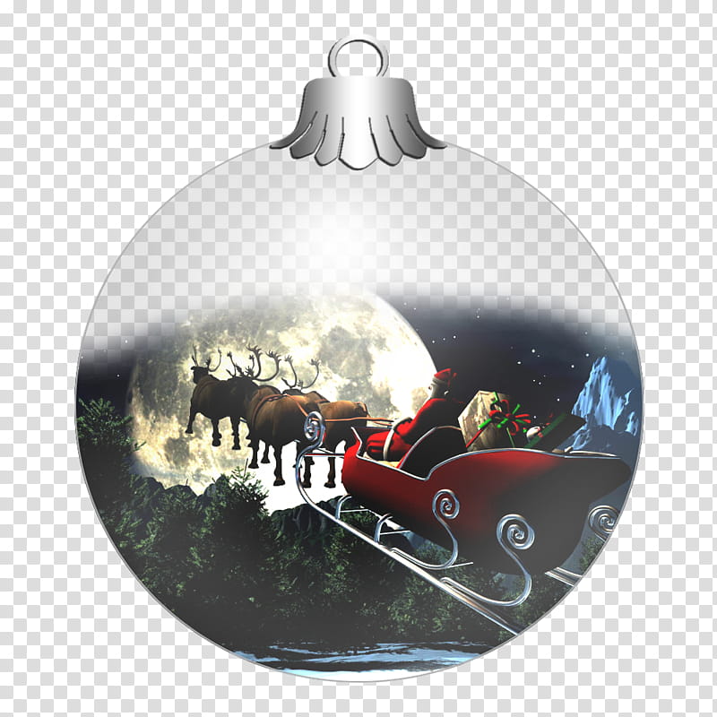 glass balls, Santa sleigh buable transparent background PNG clipart