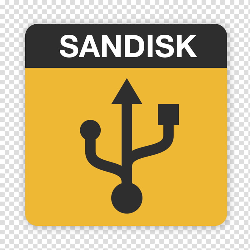 Flader  Crazy  icons for HDD SSD and USB, Sandisk usb yellow transparent background PNG clipart