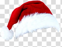 Navidad, white and red Santa hat transparent background PNG clipart