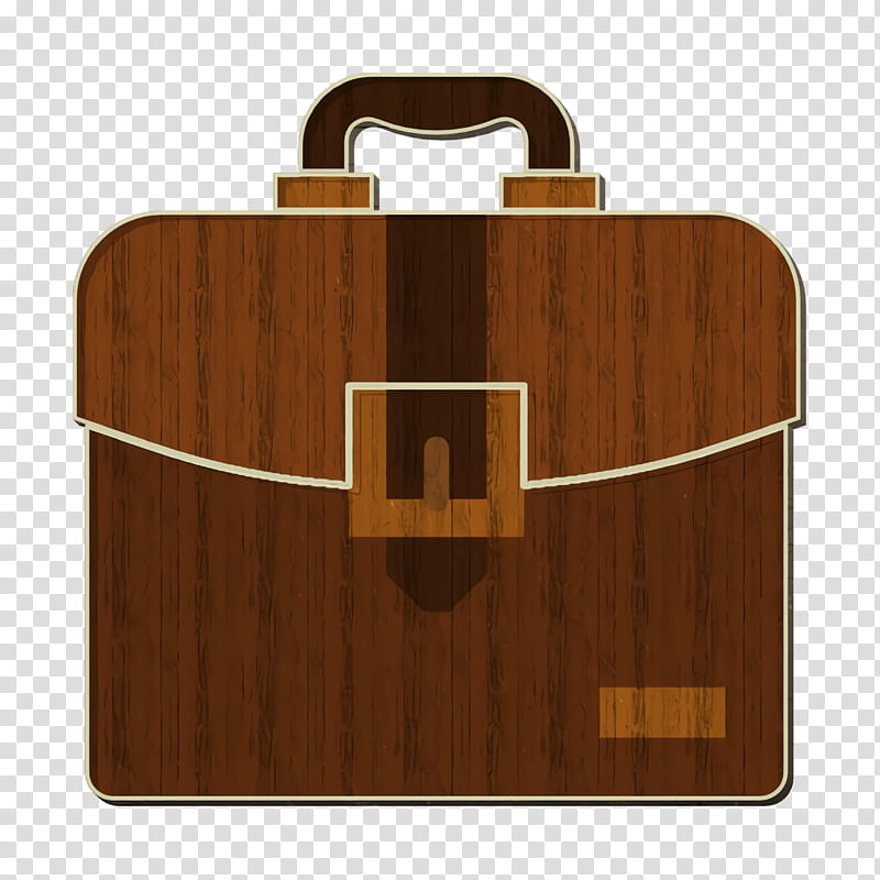 Business icon Briefcase icon Bag icon, Brown, Tan, Leather, Suitcase, Beige, Wood, Baggage transparent background PNG clipart