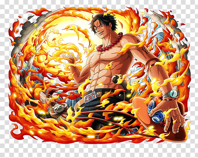 Portgas D Ace nd Commander of WhiteBeard Pirates, One Piece Ace transparent background PNG clipart